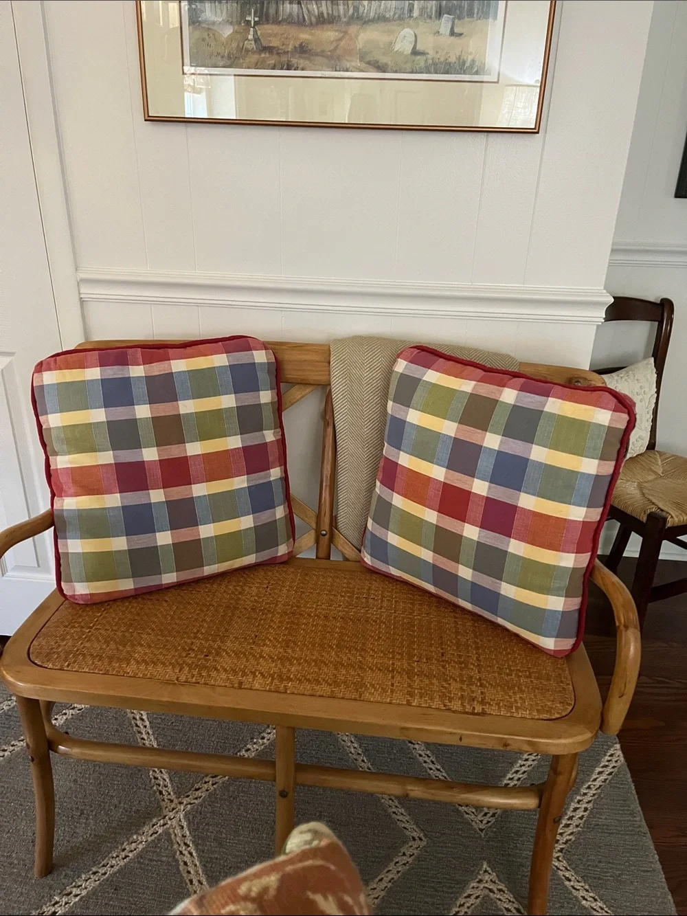 Colorful Plaid Throw Pillows - Set of 2